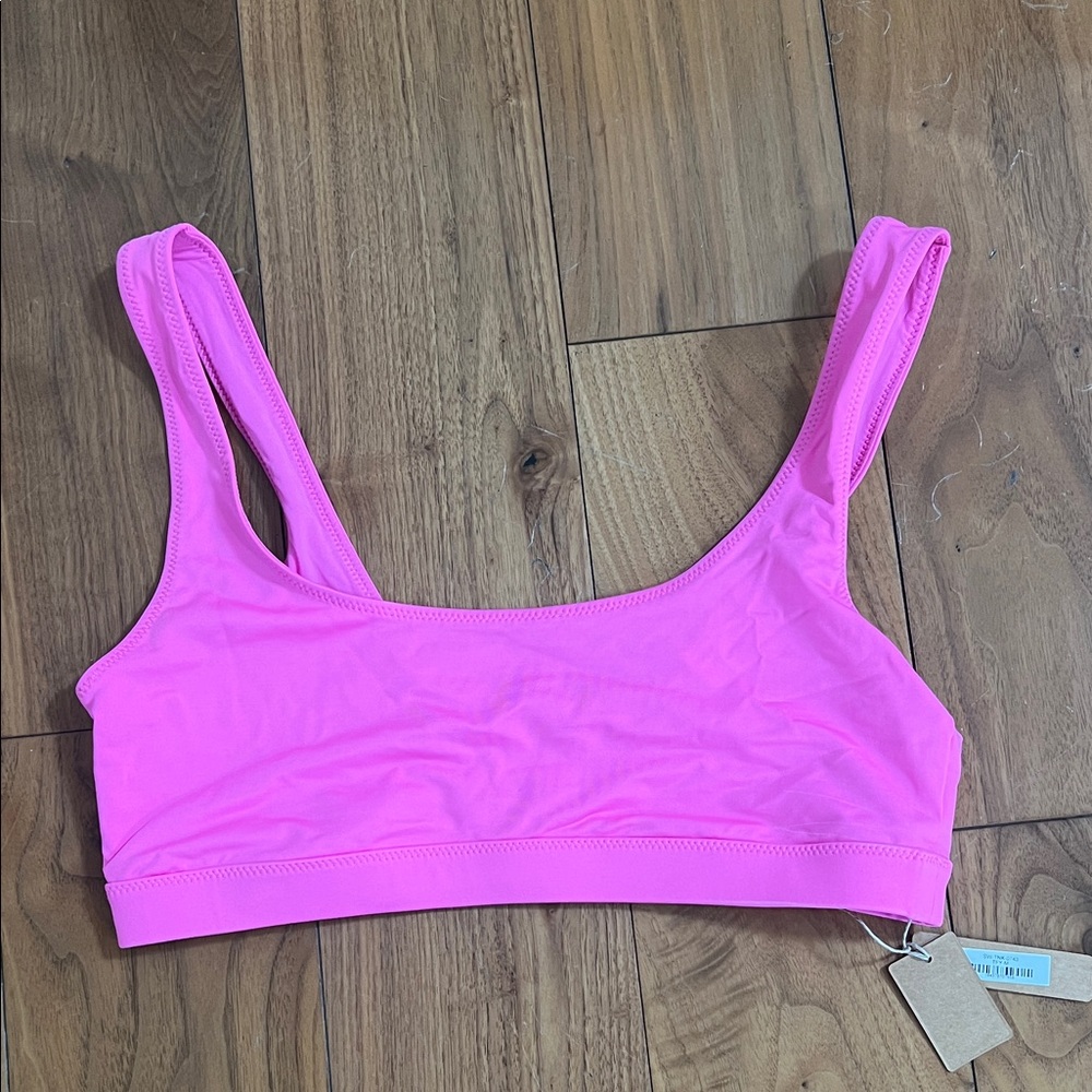 SKIMS Swim Tank Bikini Top Taffy Hot Pink